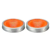 Sprouting Lids for Jar, 2 Pcs Stainless Steel Wide Mouth Cap Lids Mesh Orange