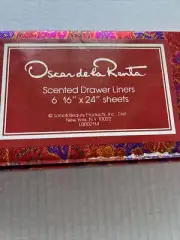 Vintage Oscar De La Renta Scented Drawer Liner Sheets 16" x 24" Six Sheets