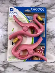 O2COOL Flamingo Boca Clips Beach Towel Clips for Beach Chairs NIP
