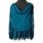 NWT Adrianna Papell Teal Chiffon Peplum Cowl Neck Blouse 2X