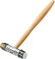 GOOHOCHY Ergonomic Wooden Handle Hammer Small Watch Repair Hammer Double-headed Mute for Woodworking and Jewelry