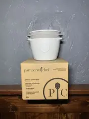 Pampered Chef Breakfast Sandwich Maker 2634 Ceramic Egg Cooker White McMuffin