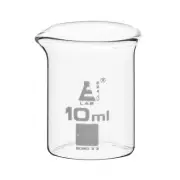 Eisco Labs 10ml Beaker, Low Form - Ungraduated - Borosilicate Glass