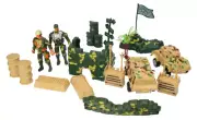 Military Army Playset Figures Soldiers Bunker Cars Accessories Toy Gift Child
