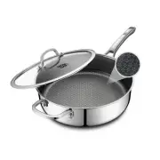 KLAPOLA SNOWCLAD Frying Pans Nonstick with Lid,Hybrid Non Stick 5 Quart Saute...