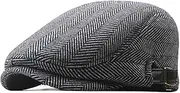 [QOHNK] Men's Flat Cap Newsboy Beret Hats for Men Autumn and Winter Plus Velvet Warm Forward Hat British Newsboy Hat Adjustable