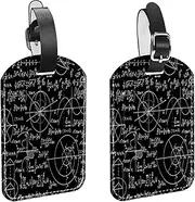 [WOSHJIUK] Luggage Tags,2 Pack Labels Suitcase Tags,Math Black Background,Luggage Tags Privacy Protection Travel Bag Tag