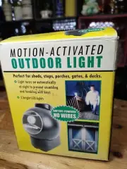 Battery Operated Motion-Activated Outdoor LED Door Light - Black (Open Box)