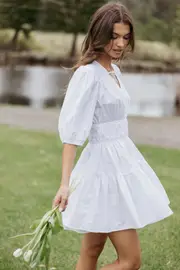 [PUP94] Alessia Mini Dress - White XS White