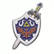 The Legend Of Zelda Enamel Pin Hylian Shield and Master Sword Nintendo Gaming