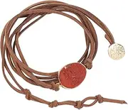 Riah Fashion Women's Multi Layered Magnetic-Clasp Beaded Leather Wrap Bracelet