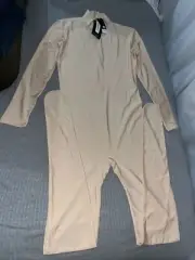 Ensnovo Turtleneck Bodysuit Unitard Size L Light Tan