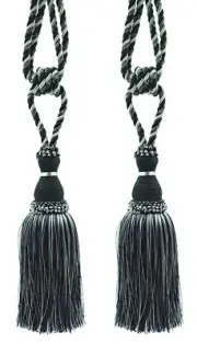 DÉCOPRO Tassel Tieback, Style# TBH8, Color# SGB - Silver Grey, Black [Set of 2]