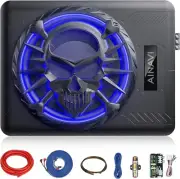 10" Active Slim Under Seat Car Powered Subwoofer 800W Compatible w/ Most Cars