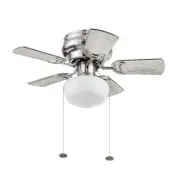 Hero, 28 Inch Traditional Flush Mount Indoor LED Ceiling Fan with Light, Pull...