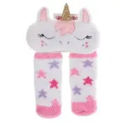 Girls Limited Too 2 Piece Sparkle Unicorn Sleep Mask Cozy Star Sock Set Size 6-8