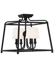 Crystorama Libby Langdon For Crystorama Sylvan 4-Light Black Forged Ceiling Mount