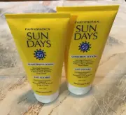 2 x nutrimetics sun days SPF 50+ sunscreen lotion Light Non-greasy