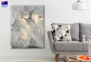 Gray & Gold Abstract Design Wall Canvas Home Decor Australian Made Quality