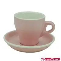 在飛比找PChome24h購物優惠-Tiamo 14號鬱金香卡布杯盤組5客180CC-粉紅色(H