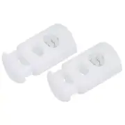 Cord Lock Stopper End 12Pcs Plastic Spring Toggle Stoppers Fastener Slider White