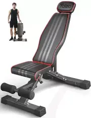 Yoleo Adjustable Weight Bench, 660LB Foldable Workout Bench with Extended Hea...