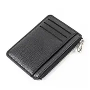 2 Pcs Slim Women Card Holder PU Leather Unisex Zipper Business Card Case Men Credit Mini Cards Wallet