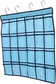 NUOBESTY 24 Pocket Cell Phone Holder Labels Smart Phone Pocket Chart for Classroom
