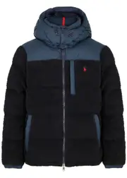 Polo Ralph Lauren Panelled Quilted Faux Shearling Jacket - Navy - M M