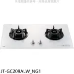 喜特麗【JT-GC209ALW_NG1】二口玻璃檯面爐白色瓦斯爐(全省安裝)(7-11商品卡500元)