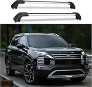 2Pcs Lockable Roof Rail Rack Cross Bar Aluminum Crossbar Compatible with Mitsubishi Outlander 2023-2024, Silver+Black