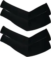 [uxcell] Arm Warmer Compression Sleeve,4Pcs Thermal Sleeves Winter Covers for Men & Women Cycling Running Basketball Outdoor Activities,Black