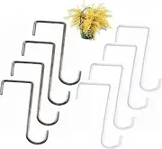 8 Pack Vinyl Fence Hooks Patio Hooks,2 x 6 Inches Patio Hooks for Indoor & Outdoor Hanging Lights, Plants & Planters, Bird Feeder, Pool Equipment (4 Black, 4 White)