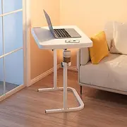 Portable Adjustable Sofa Side Table, Reading/Writing Laptop Table Tray with Tilting Top, Adjustable Height Coffee Snack Table, Overbed Laptop Desk for Living Room, Bedroom, Home Office