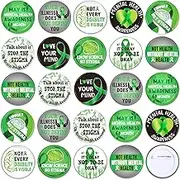 100 Pcs Ribbon Awareness Button Pins, Colorful Inspirational Ribbon Round Badges,Prevention Awareness Ribbon Assorted Cancer Badges Brooch Pin Decoration Supplies,Clothing Bag Hat Accessories