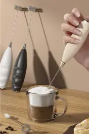 Milk Frother Handheld with 3 Stainless Steel Whisks Rechargeable Electric Drink