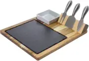 Zelancio 12-Piece Slate Cheese Board Set with Stainless Steel Knives