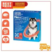 NEXGARD SPECTRA for Dog RED 3 Chews Flea and Heartworm Control 30.1 to 60 Kg
