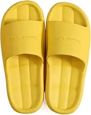 [TOMYEUS] Shark Slippers Home Slippers Women Non-Slip House Footwear Unisex Flip Flops Summer Hotel Sandals Flat Shoes Indoor Bathroom Slides Summer Sandals (Color : Yellow, Shoe Size : 40-41(Suit For39-40))
