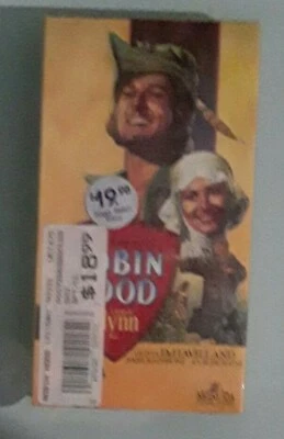 errol flynn THE ADVENTURES OF ROBIN HOOD VHS VIDEOTAPE NEW corner dings