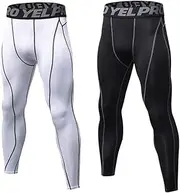 [MINGHE] Men's 2 Pack Compression Pants Breathable Cool Dry Tight Legging Baselayer