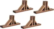 MOBUTOFU Long-Lasting Solid Wood Fence Brackets 4pcs Garden Netting Base for Small Fence Edging