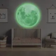 Glow In The Dark Moon Wall Sticker - Glowing Ceiling Decal For Kid Room Bedroom
