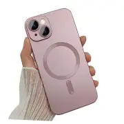 Magnetic Case for iPhone 15 Plus Phone Case for Women, Cute Matte Luxury Pink