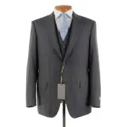 Canali NWT Wool Blend Three Piece Suit Size 52R (42R US) In Gray Plaid
