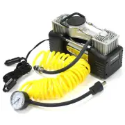 12v Twin cyclinder Metal Air pump Compressor Tire Inflator w/ Hose