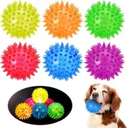 6 Pcs Light up Spiky Ball Dog Toy, Dog Chew Toys for Teething, Glow in the Dark