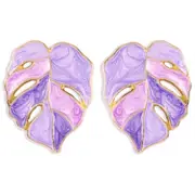 3PCS Alloy Earrings Women Earrings Green Leaf Shape Drop Earring
