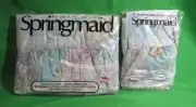 VTG Springmaid Double Helena Flat Sheet & Pillow Cases made in USA Floral Ruffle