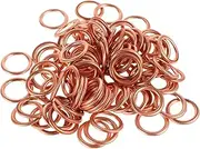 JUMPLAWN 100pcs Oil Pan Screws and Gaskets Motorcycle Sealing Washers Motorcycle Washer Kit Drain Plug Seals Flat Sealing Washers Sealing Crush Washers Drain Plug Washers Golden Copper